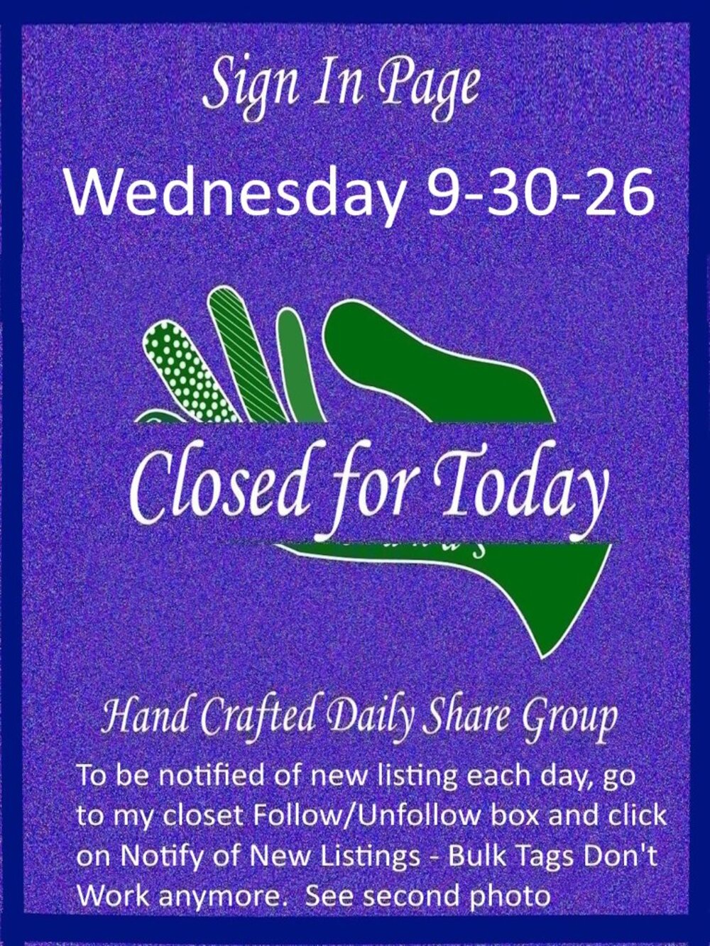 Wednesday 9-30-2026 Hand Crafted Handmade Share Group Part One - Sign In - Picture 1 of 12